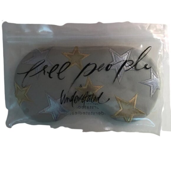 Free People & Understated Travel Eye Mask Grey with Stars #2297 - Picture 1 of 3
